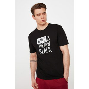 Trendyol Black Men's Oversize Crew Neck Short Sleeve Printed T-Shirt