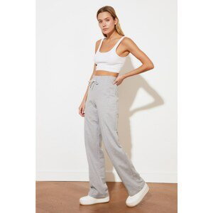 Trendyol Gray High Waist Straight Fit Knitted Slim Sweatpants