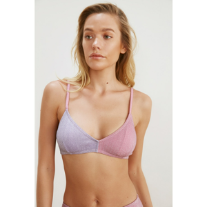 Trendyol Lilac Color Block Bikini Top