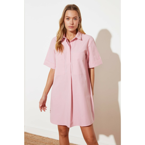 Trendyol Pink Wide Cut Pocket Detailed Shirt Dress
