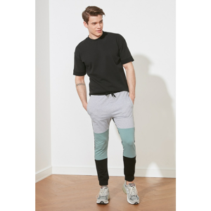 Trendyol Gray Men's Slim Fit Color-Blocked Sweatpants