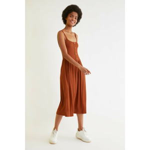 Trendyol Tile Buttoned Corduroy Dress