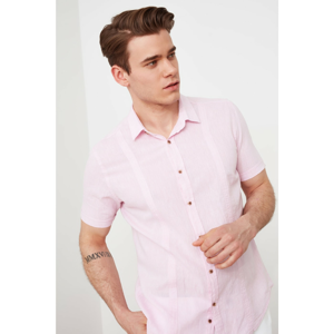 Trendyol Powder Men's Slim Fit Linen Cup Short Sleeve New Shirt