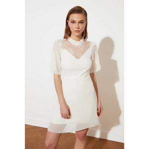 Trendyol Ecru Lace Detailed Chiffon Dress