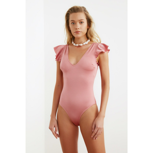 Trendyol Dried Rose Shoulder Detailed Bright Swimsuit