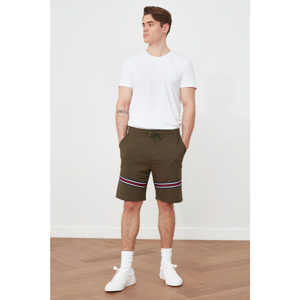 Trendyol Khaki Men's Regular Fit Striped Shorts & Bermuda