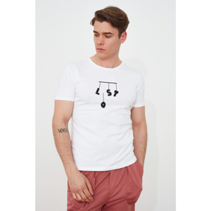 Trendyol White Men's Slim Fit Crew Neck T-Shirt