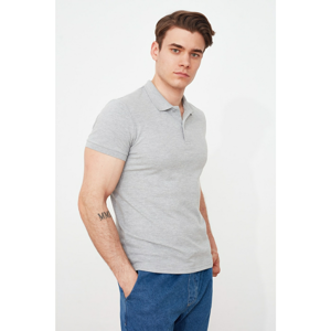 Trendyol Gray Men's Slim Fit Polo Collar Polo Neck T-shirt