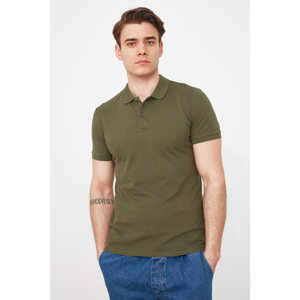 Trendyol Khaki Men's Slim Fit Polo Collar Polo Neck T-shirt