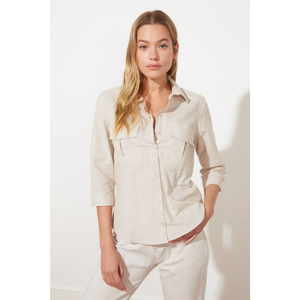 Trendyol Beige Double Pocket Shirt