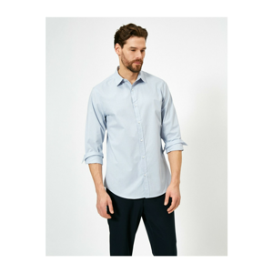 Koton Men's Blue Patterned Shirt