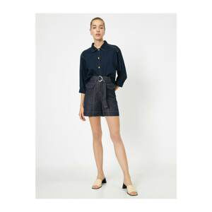 Koton Shorts - Navy blue - Normal Waist