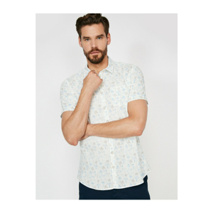 Koton Men's Blue Patterned Shirt