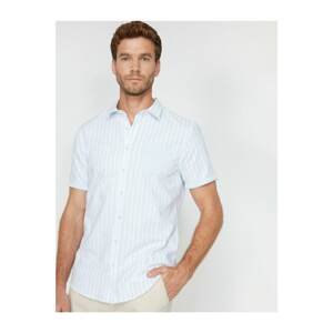 Koton Striped Single Pocket Casual Short Sleeve Slim Fit Shirt