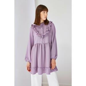Trendyol Lilac Frilly Tunic Dress