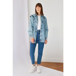 Trendyol Indigo Shoulder Detailed Denim Jacket