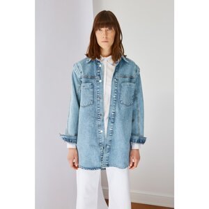 Trendyol Indigo Pocket Detailed Denim Jacket