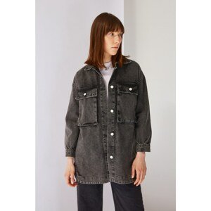 Trendyol Black Pocket Detailed Denim Jacket