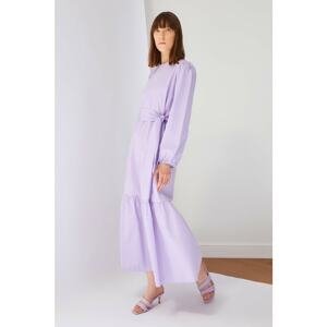 Trendyol Lilac Belted Veiling Dress