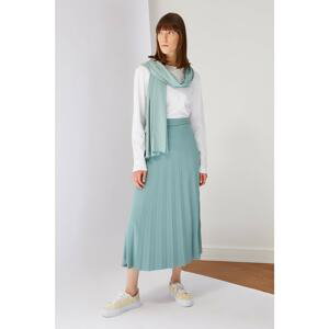 Trendyol Mint Pleated Knit Skirt