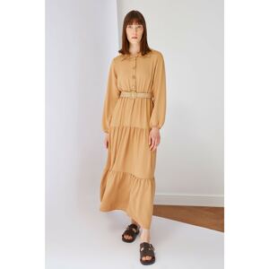 Trendyol Camel Belted Dress