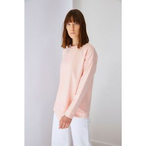 Trendyol Salmon Crew Neck Asymmetric Detailed Sweatshirt