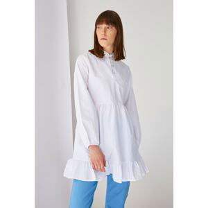 Trendyol White Turtleneck Tunic Dress