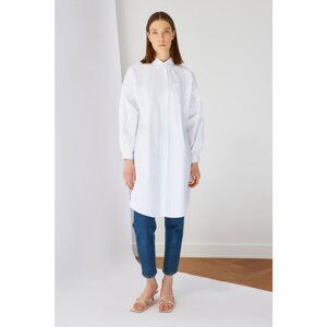 Trendyol White Shirt Collar Tunic