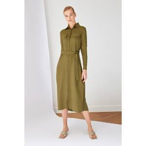Trendyol Green Pocket Detailed Viscose Dress