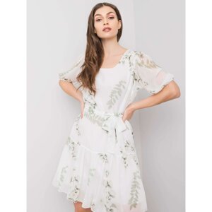 Lady's white dress with flowers