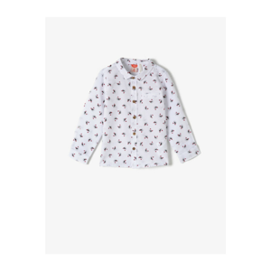 Koton Baby Boy White Long Sleeve Animal Print Shirt