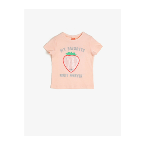 Koton Baby Girl Pink Glitter Detailed T-shirt