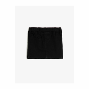 Koton Elastic Waist Above Knee Skirt with Front Pockets and Fine Stretchy Fabric