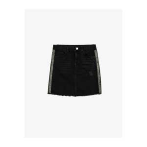 Koton Girl Black Pocket Detailed Jean Skirt