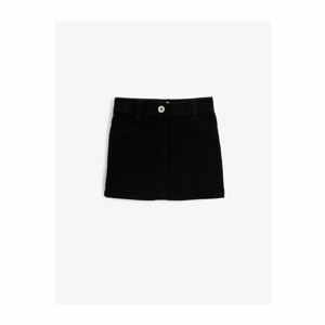 Koton Velvet Cotton Pocket Skirt