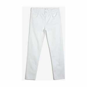Koton Men's White Pocket Detailed Jean Trousers