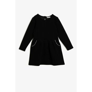 Koton Girl Black Crew Neck Dress