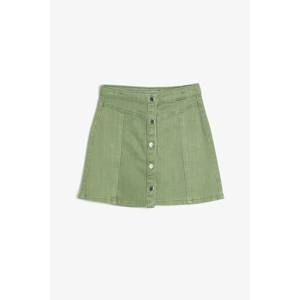 Koton Button Detail Jean Skirt