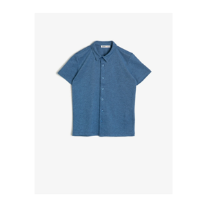 Koton Kids Navy Blue Basic Short Sleeve Classic Collar Shirt