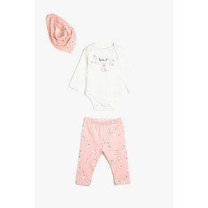 Koton Baby Girl Ecru Patterned Baby Sets