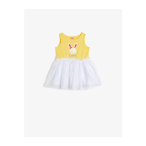 Koton Girl Yellow Tulle Detail Dress