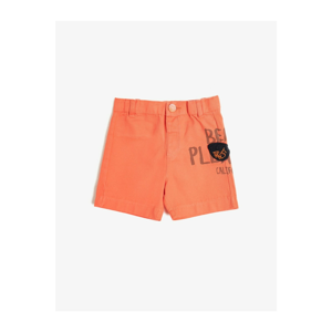 Koton Baby Boy Orange Embroidered Shorts