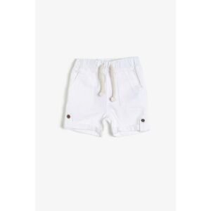 Koton Baby Boy White Cotton Shorts With Pocket
