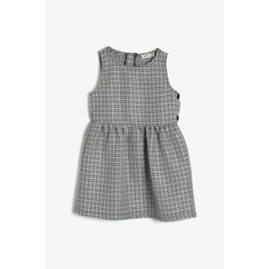 Koton Girl Black Checkered Dress