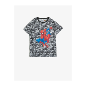 Koton Boy Black Spiderman Licensed Printed T-shirt