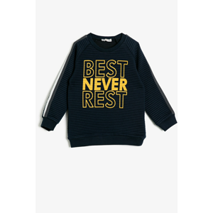 Koton Men's Navy Blue Best Never Rest Kids Sweatshirt