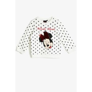 Koton White Girl Minnie By Cotton Sweatshirt