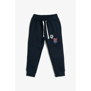 Koton Men Navy Blue Embroidered Tracksuit Bottom