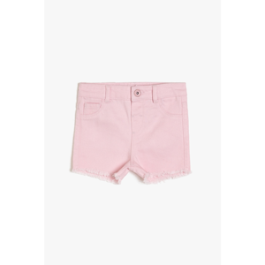 Koton Pink Baby Girl Pocket Detailed Jean Sort