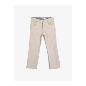 Koton Male Child Ecru 5 Pocket Cotton Gabardine Basic Trousers